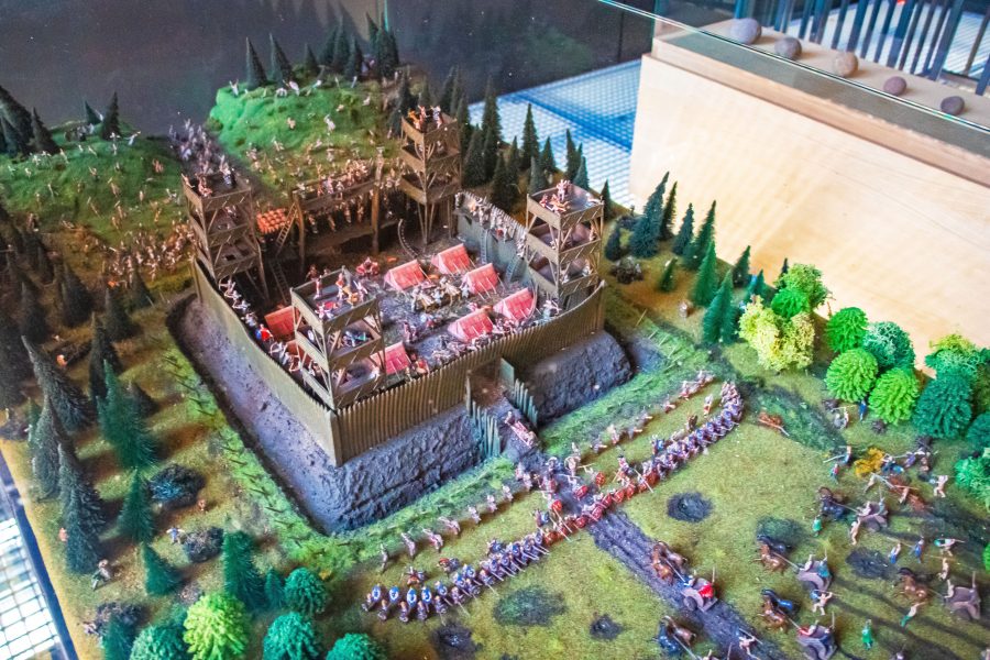 Egy római erőd miniatűr makettje